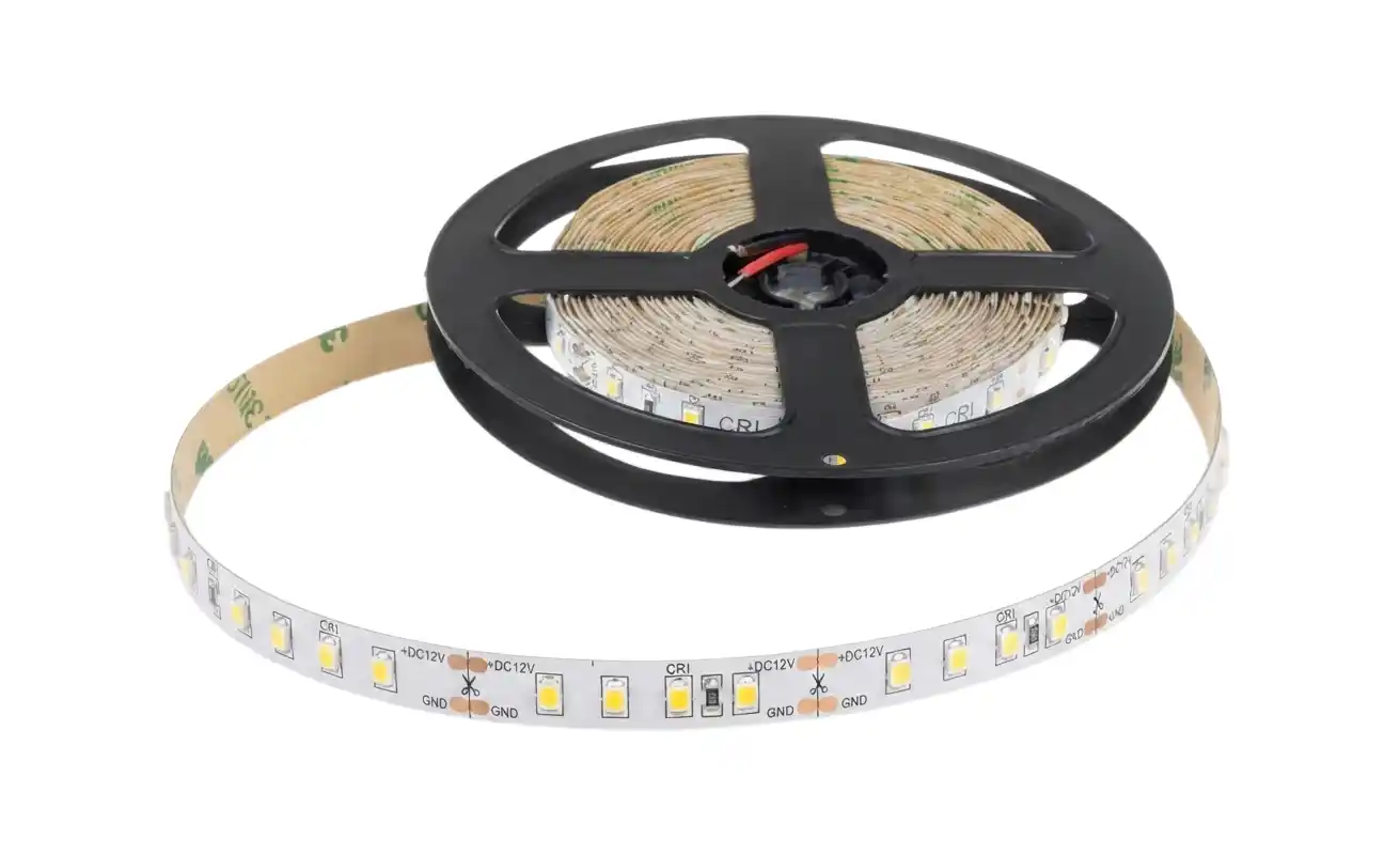 LED pásek 12V 12W/m 1100lm/m studená bílá 6500K CRI Ra=92 IP20 — 2835 SMD, 60 LED/m, šířka 10mm